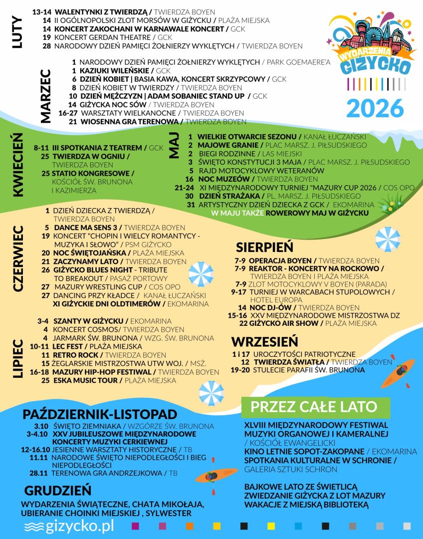 Kalendarz wydarzeń Giżycko 2026